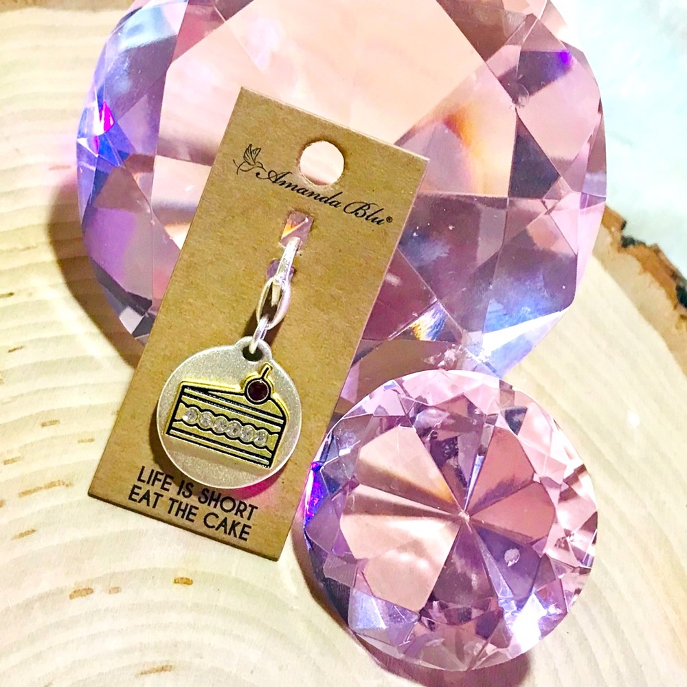 Amanda Blu heartfelt emotions medallion Life is short eat the cake